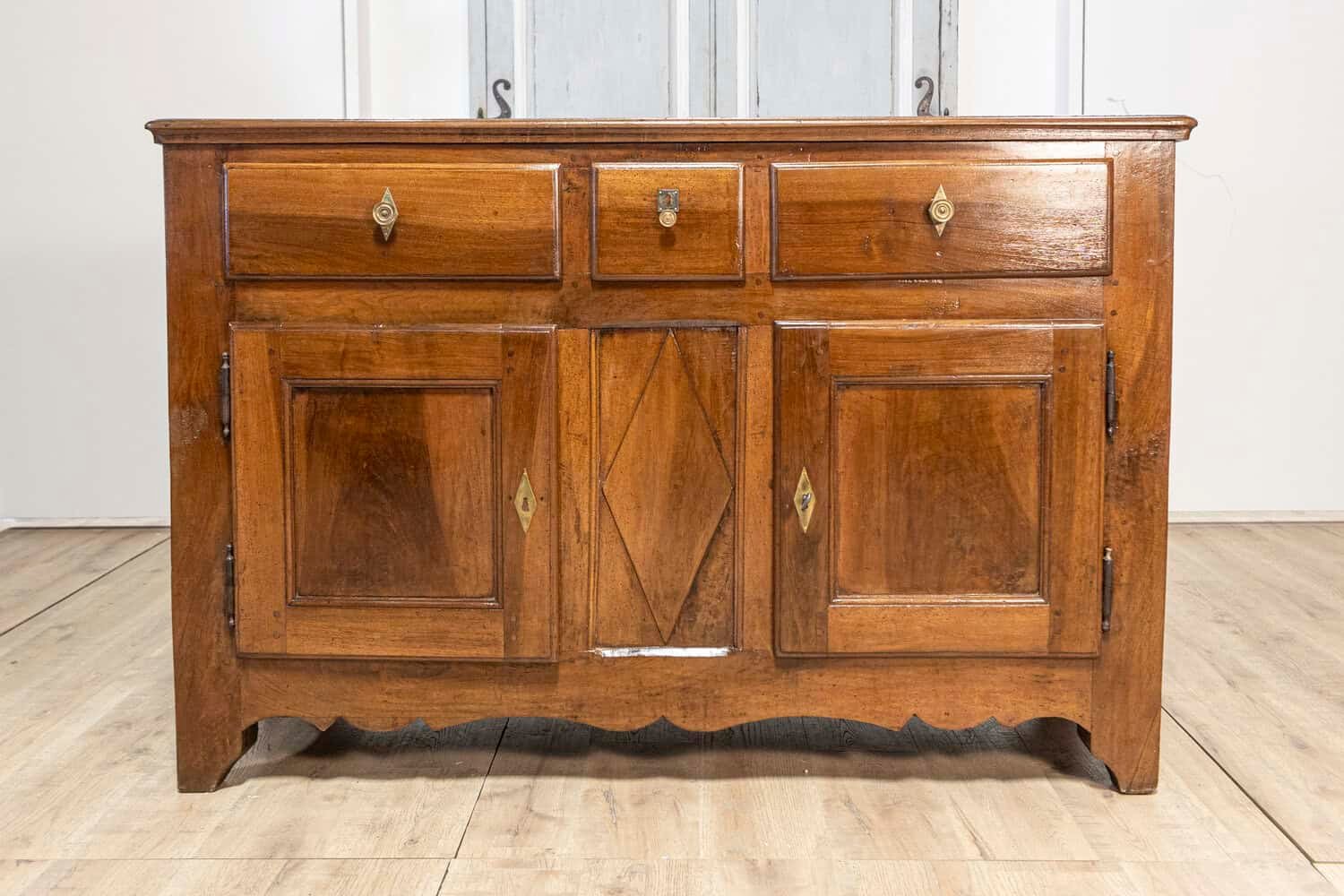Italian Early 19th Century Walnut Three Drawers over Two Doors Buffet - JAA