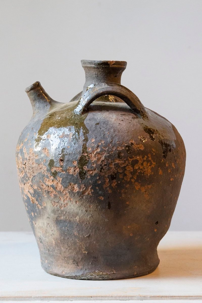 French 19th Century Provincial Glazed Earthenware Jar - JAA