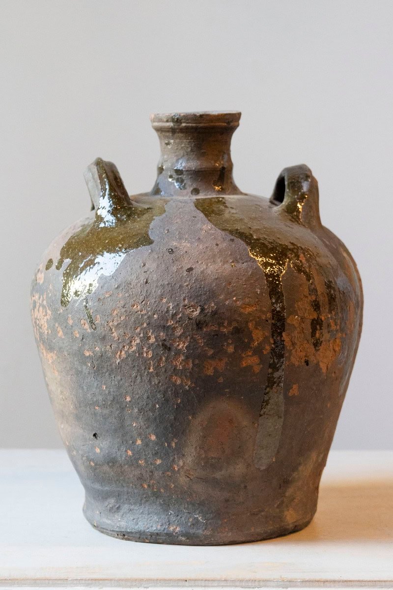 French 19th Century Provincial Glazed Earthenware Jar - JAA