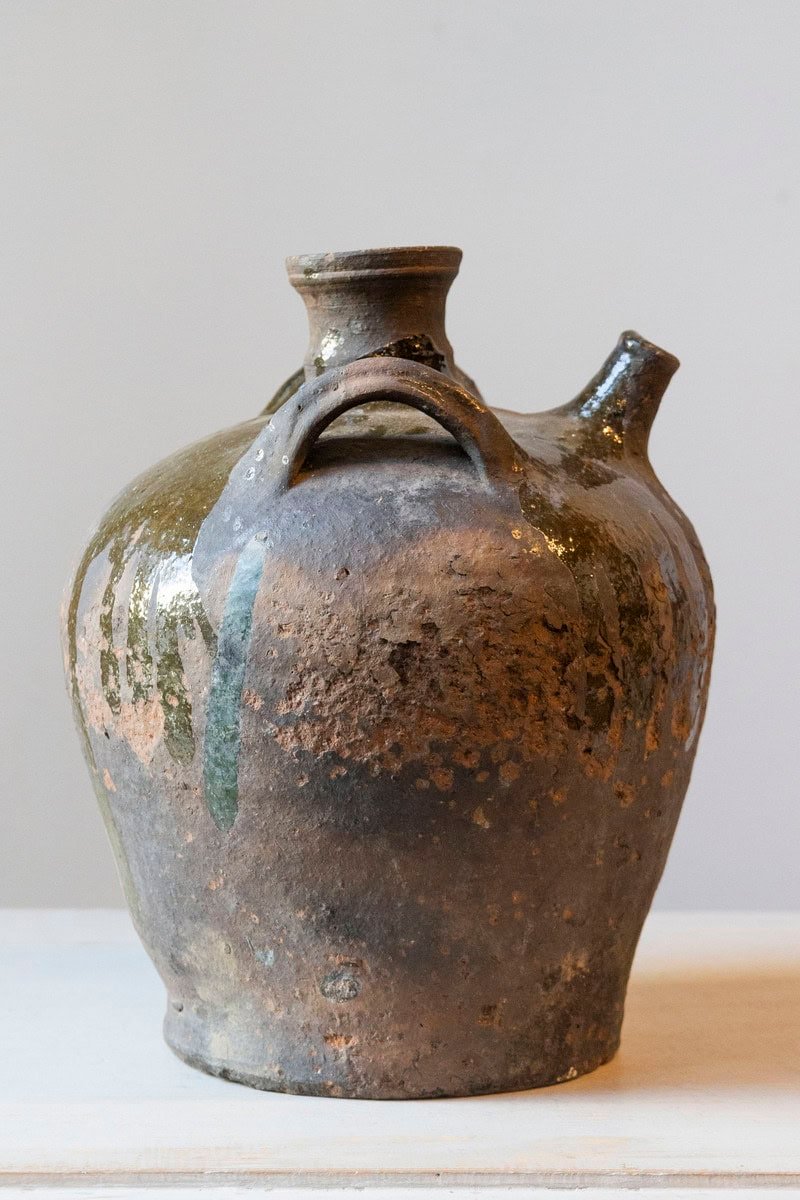 French 19th Century Provincial Glazed Earthenware Jar - JAA