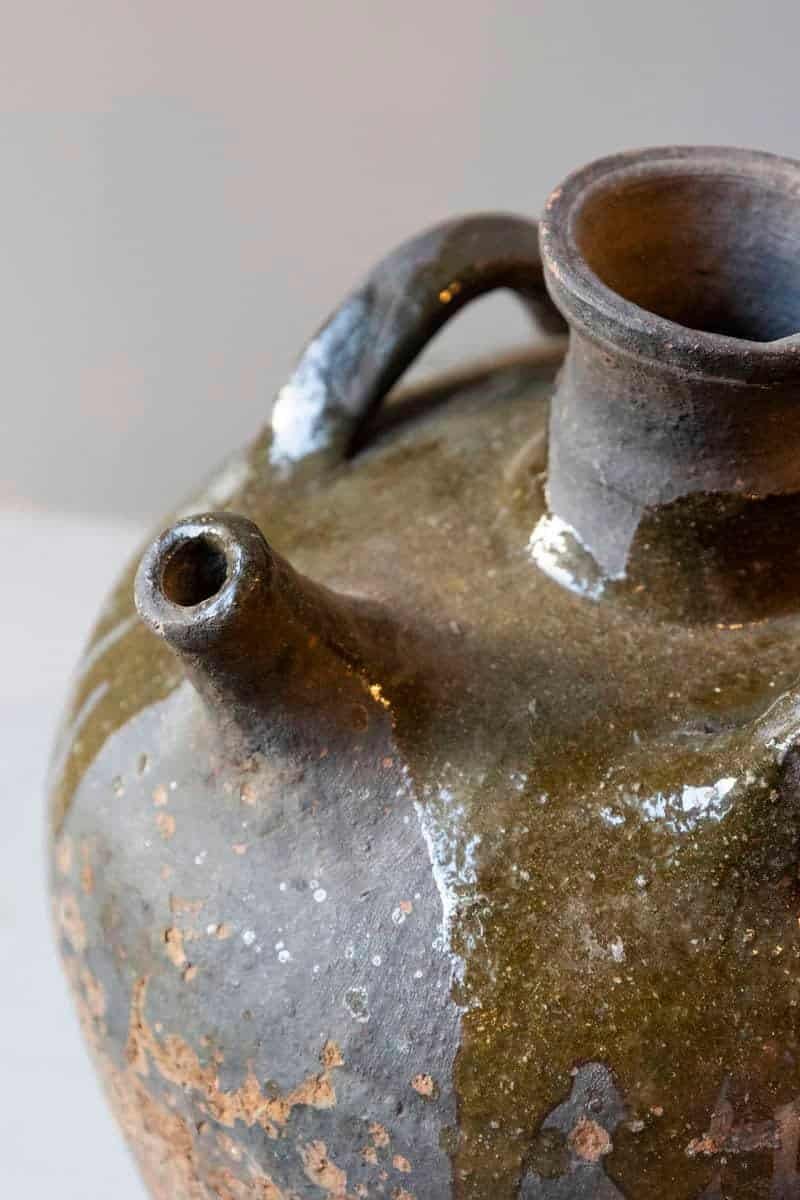 French 19th Century Provincial Glazed Earthenware Jar - JAA