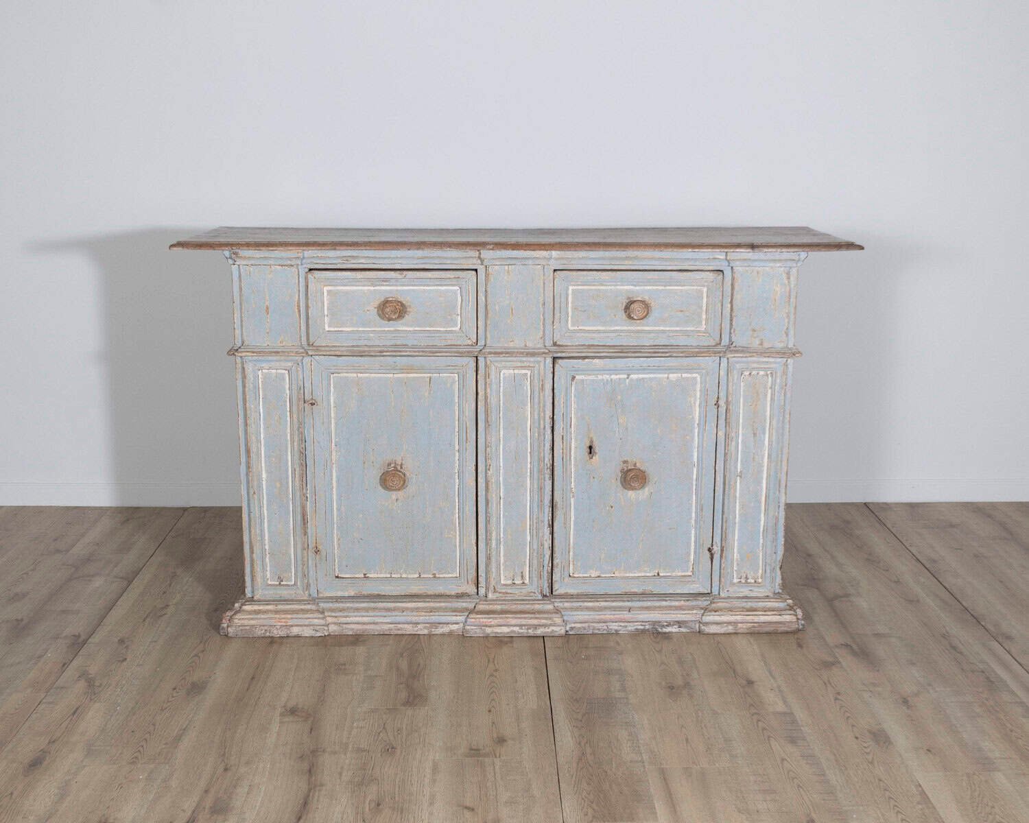 18th Century Italian Painted Sideboard from Umbria with Walnut Top - JAA