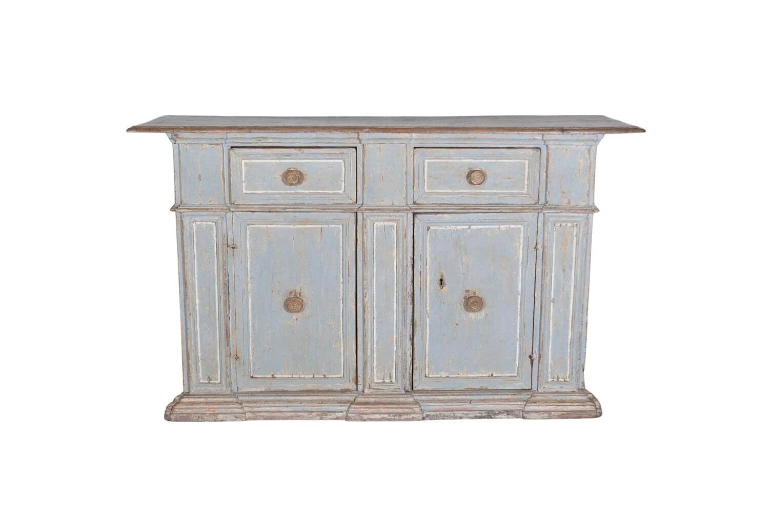 18th Century Italian Painted Sideboard from Umbria with Walnut Top - JAA