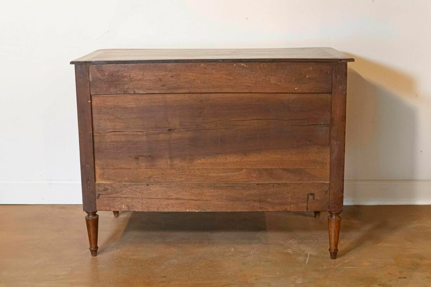 French 1790s Louis XVI Period Cherry Three-Drawer Commode with Fluted Side Posts - JAA