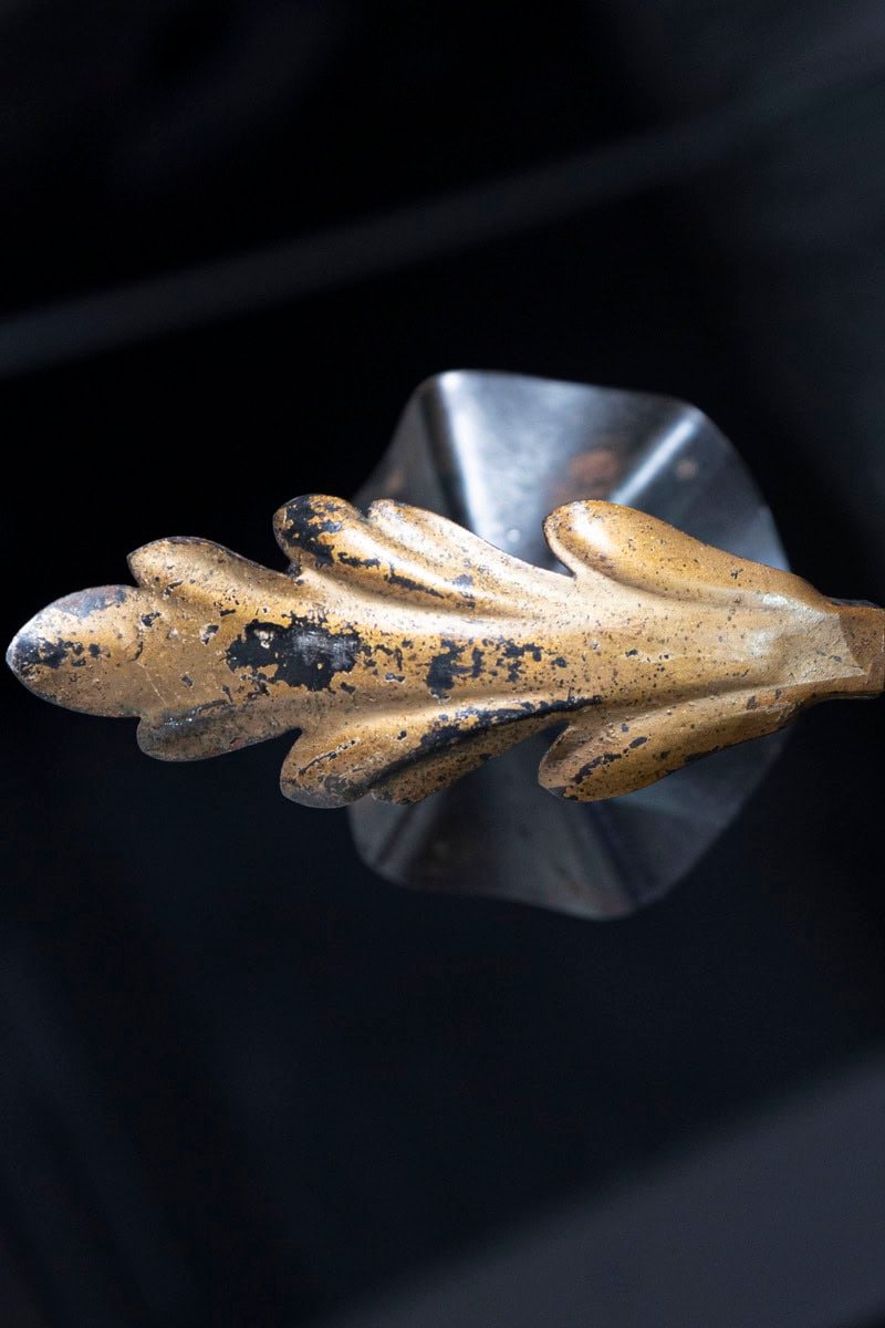 20th Century French Wrought Iron and Gilt Tole Chandelier - JAA