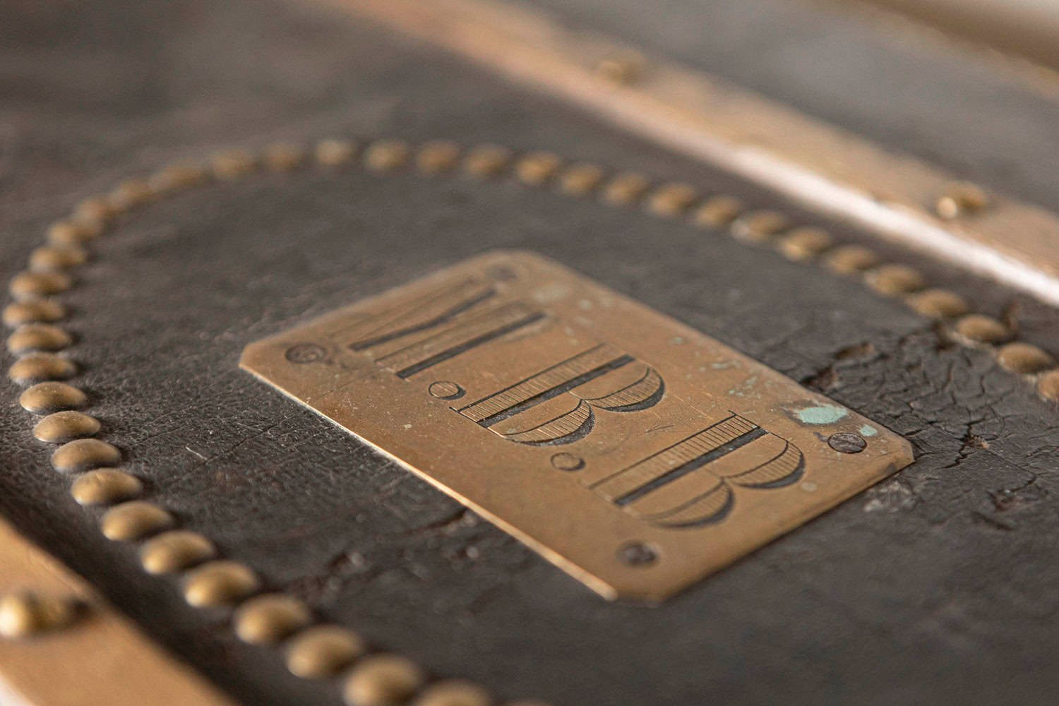 French Early 20th Century Travel Trunk with Brass Hardware - JAA
