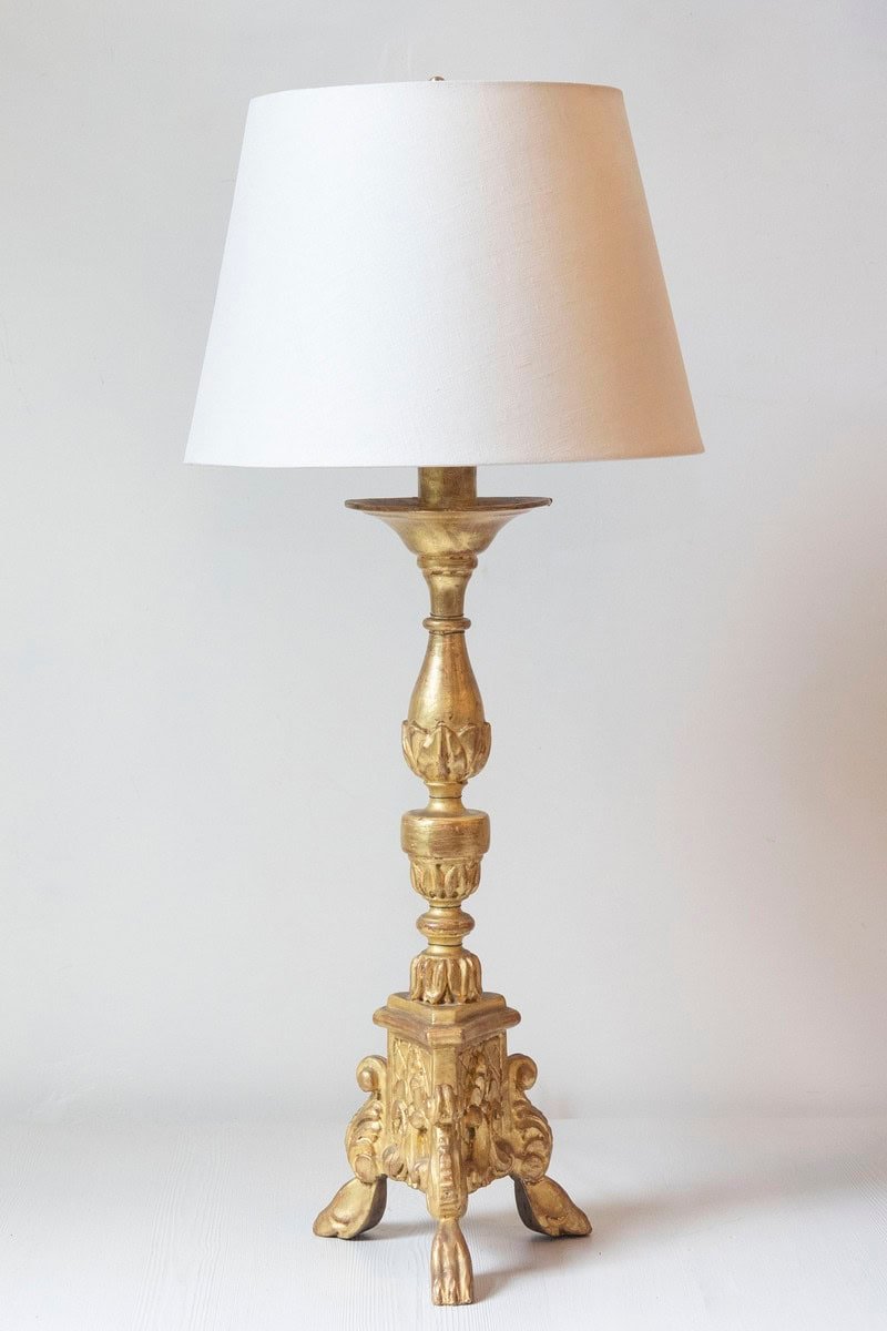 20th Century French Giltwood Table Lamp - JAA