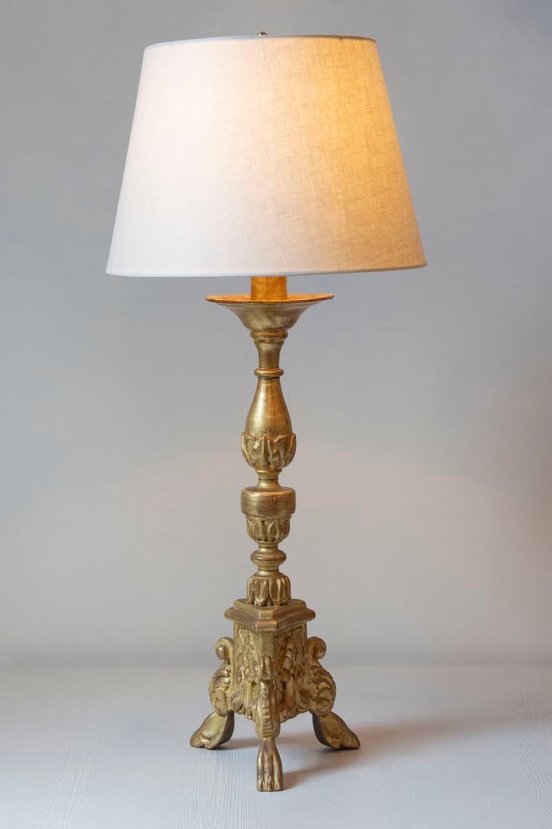20th Century French Giltwood Table Lamp - JAA