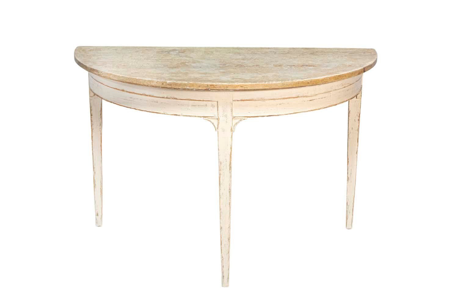 Pair of 19th Century Swedish Demi Lune Console Tables