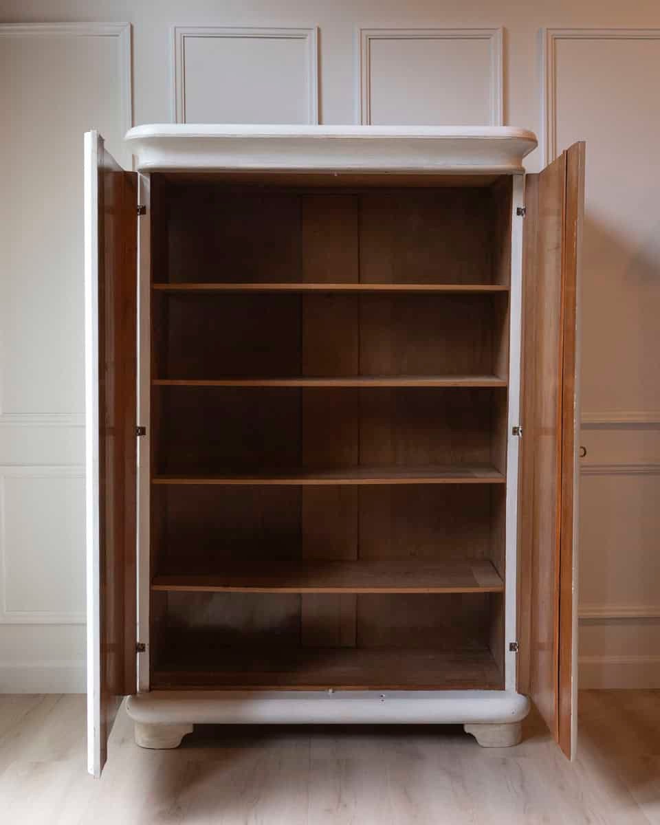 On Hold - Lacquered Two-Door Wardrobe in Ivory and Turtledove Tones - JAA