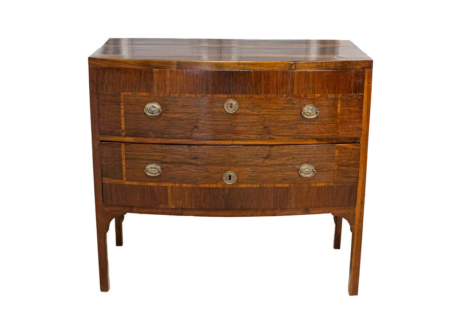 18th Century Italian Louis XVI Chest of Drawers In solid walnut and marquetry from Veneto - JAA