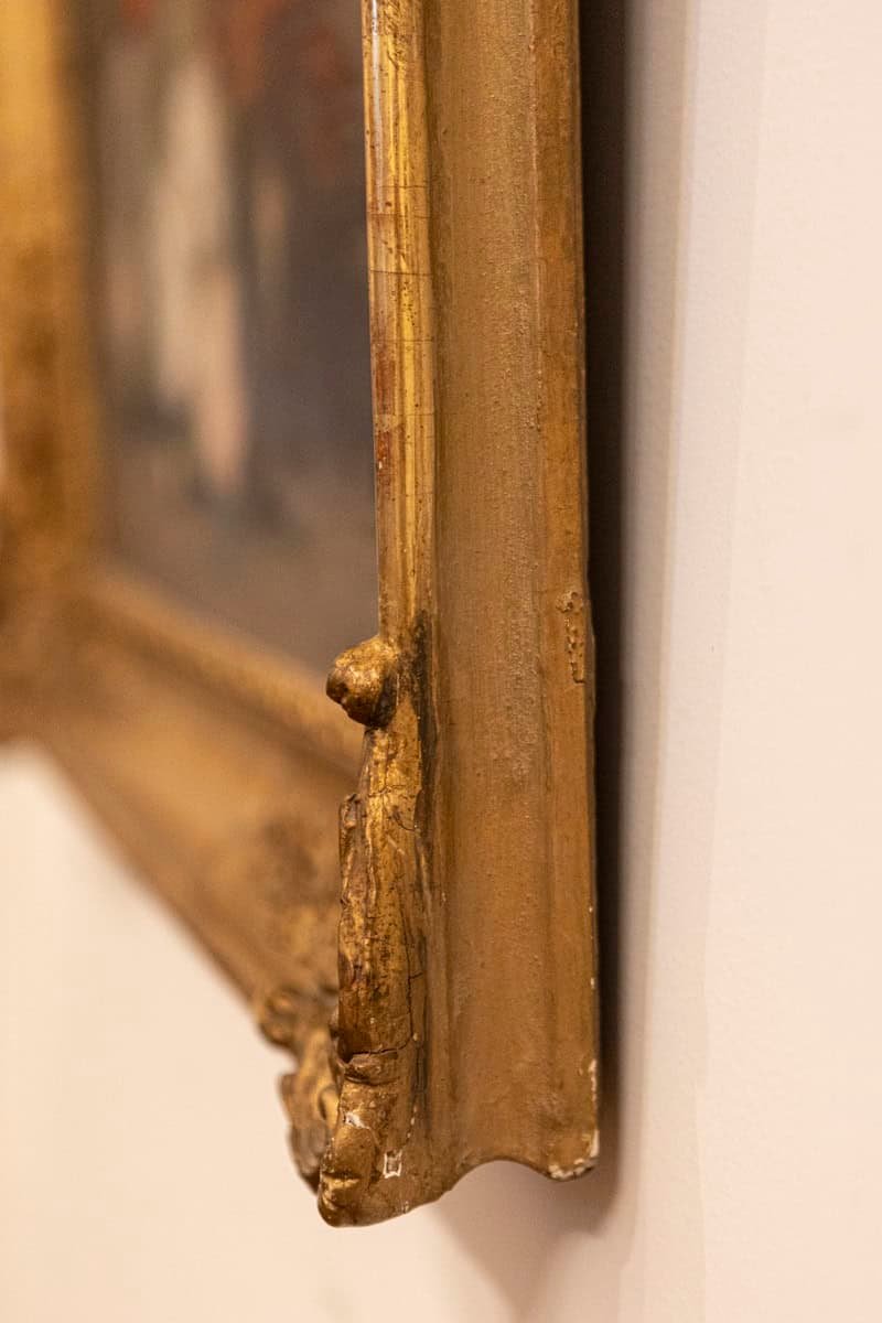 19th Century French Floral Painting Signed Philippe Rousseau in Giltwood Frame - JAA