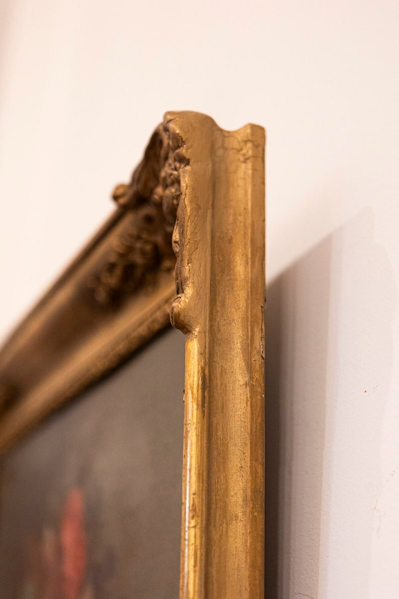 19th Century French Floral Painting Signed Philippe Rousseau in Giltwood Frame - JAA