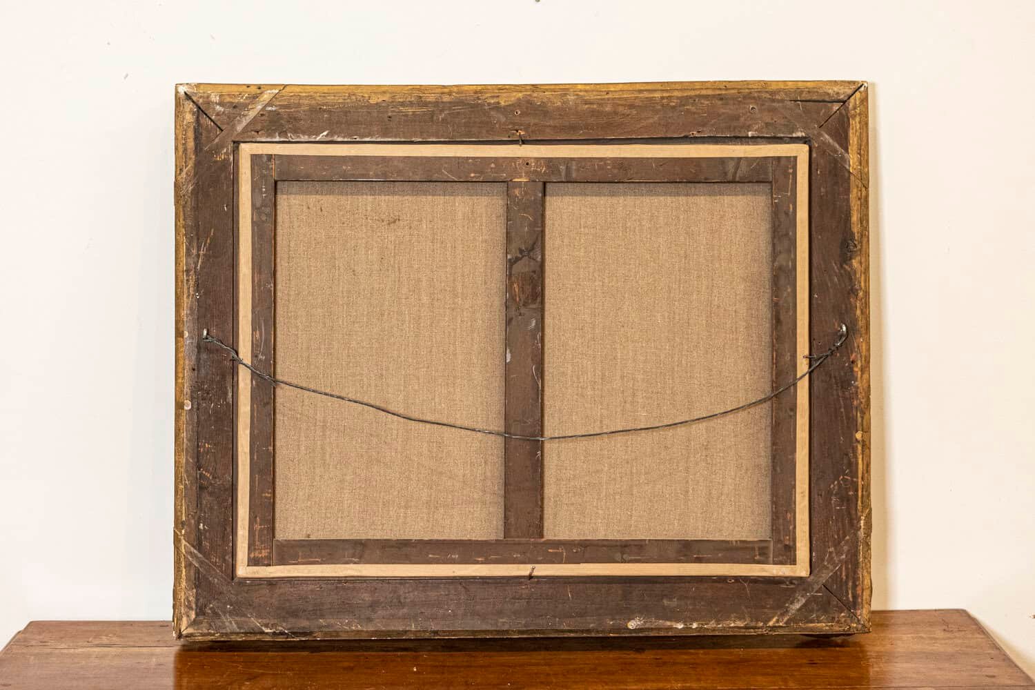 19th Century French Floral Painting Signed Philippe Rousseau in Giltwood Frame - JAA