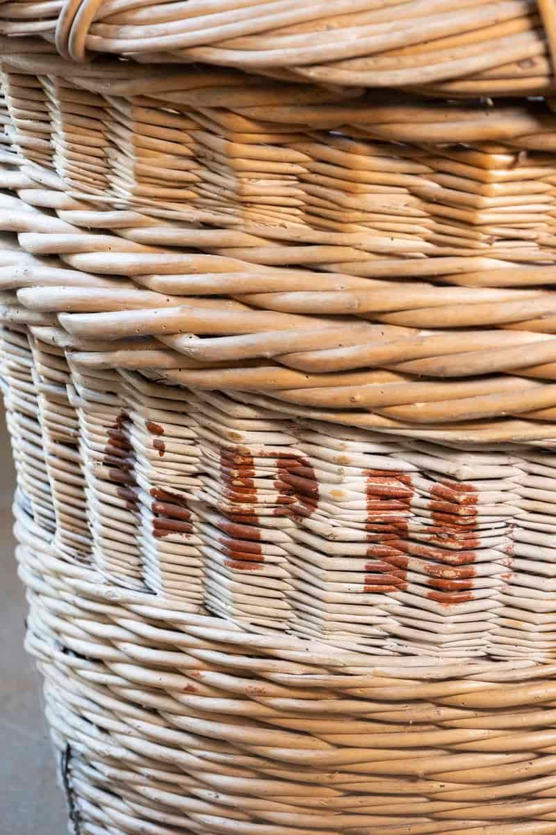 French Early 20th Century Wicker Grape Harvesting Basket - JAA