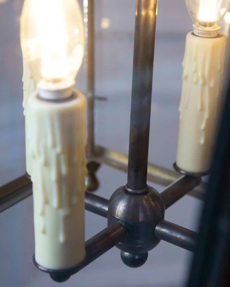 20th-Century French Copper and Iron Lantern with Star Motifs - JAA