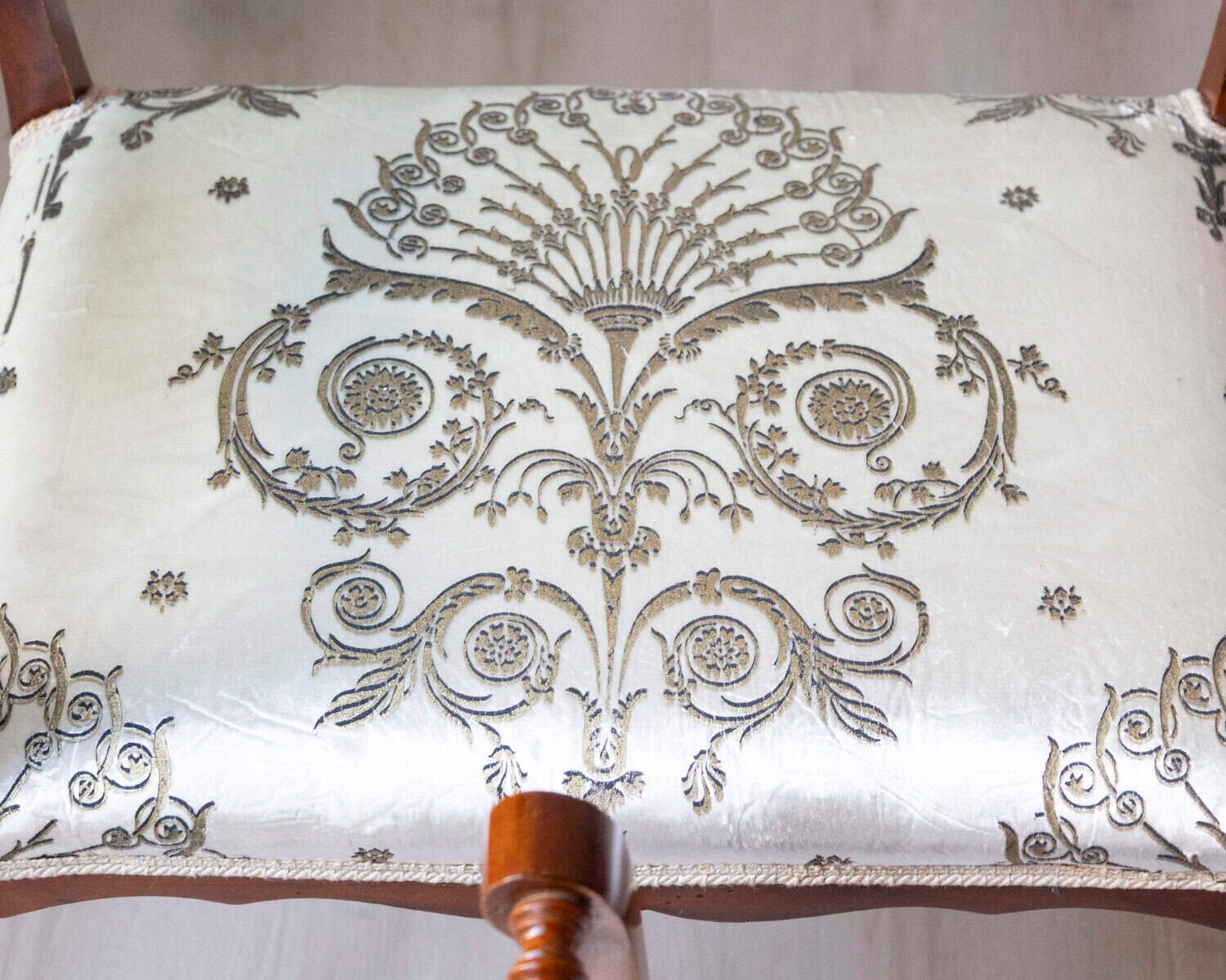 Italian Mid-19th Century Cherry Vanity Stools, Napoleon III Period, Pair - JAA