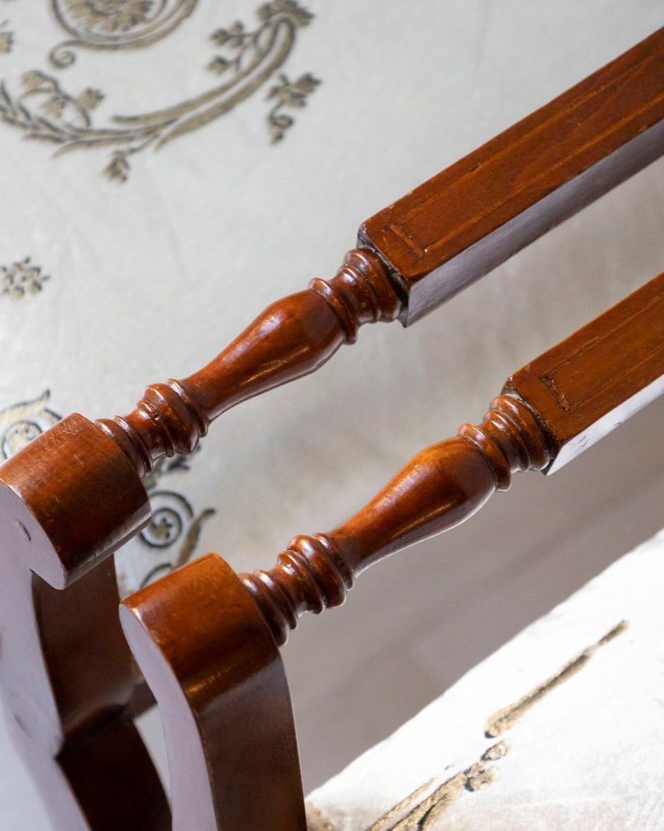 Italian Mid-19th Century Cherry Vanity Stools, Napoleon III Period, Pair - JAA