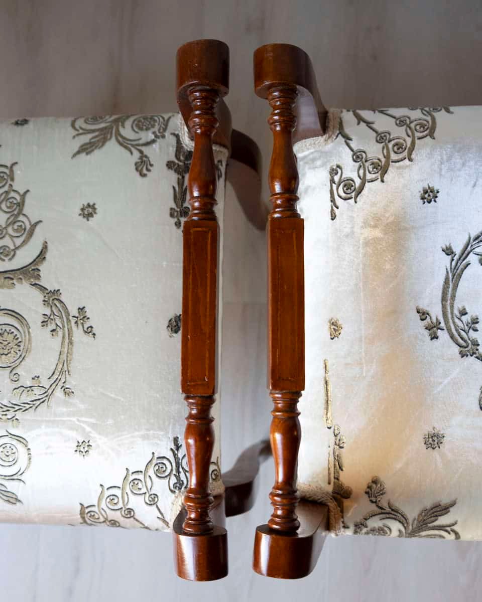 Italian Mid-19th Century Cherry Vanity Stools, Napoleon III Period, Pair - JAA