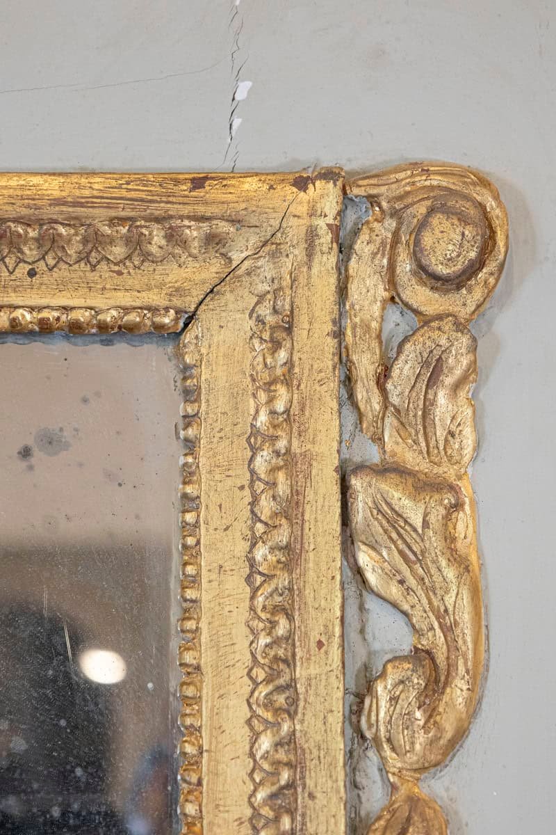 French 1775 Transition Period Painted and Gilt Trumeau Mirror with Carved Urn - JAA