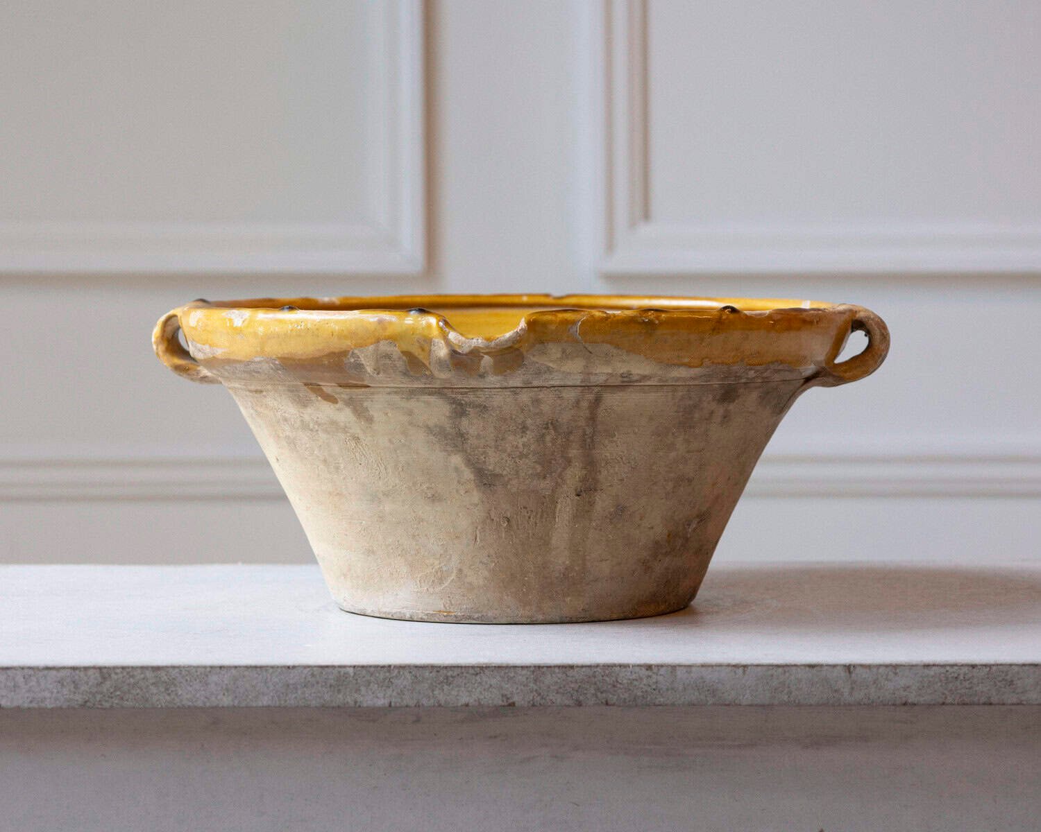 ON HOLD - French 19th Century Tian Bowl with Yellow Glaze, No. 2 - JAA