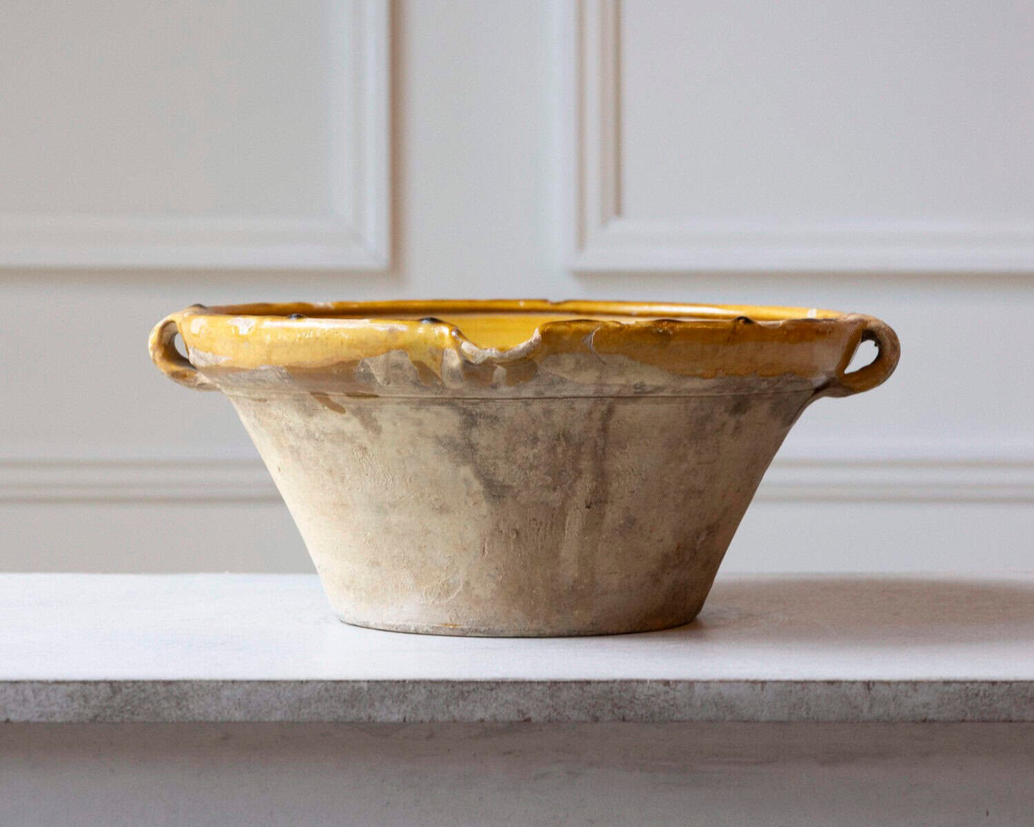 ON HOLD - French 19th Century Tian Bowl with Yellow Glaze, No. 2 - JAA