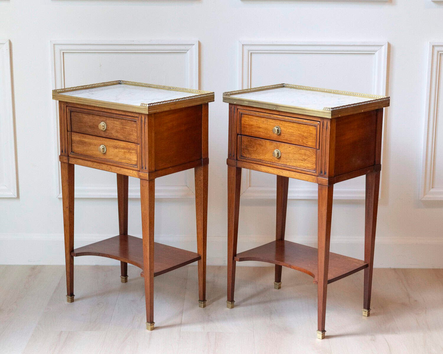 Pair Of Louis XVI Style Bedside Tables By Mailfert - JAA