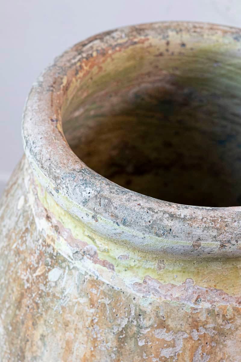 French Provincial 19th Century Glazed Terracotta Biot Olive Oil Jar - JAA