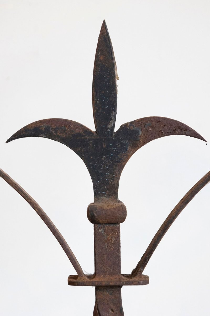 French Turn of the Century Iron Floor Standing Candelabra with Five Prickets - JAA