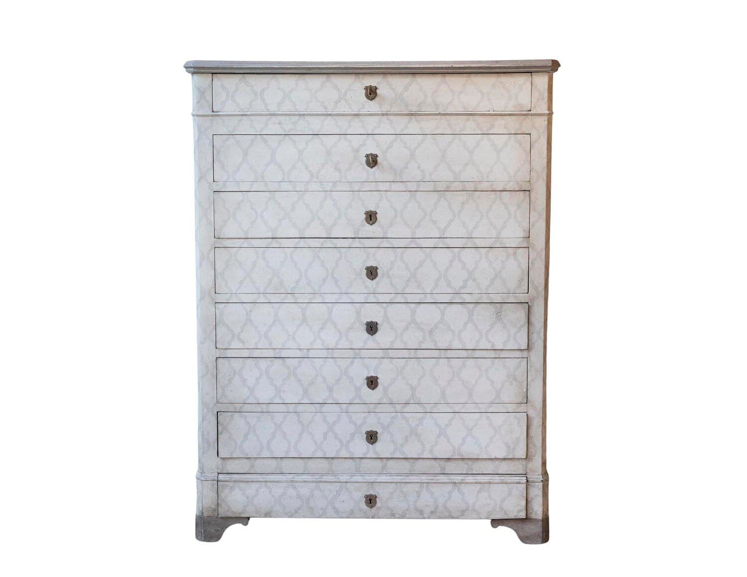 Chest Of Drawers Lacquered 19th Century With 8 Drawers - JAA