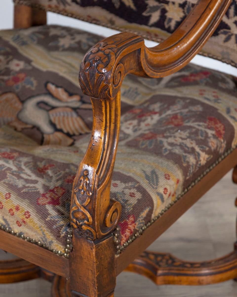 Louis XV Carved Walnut Armchair from Tuscany, 18th Century - JAA