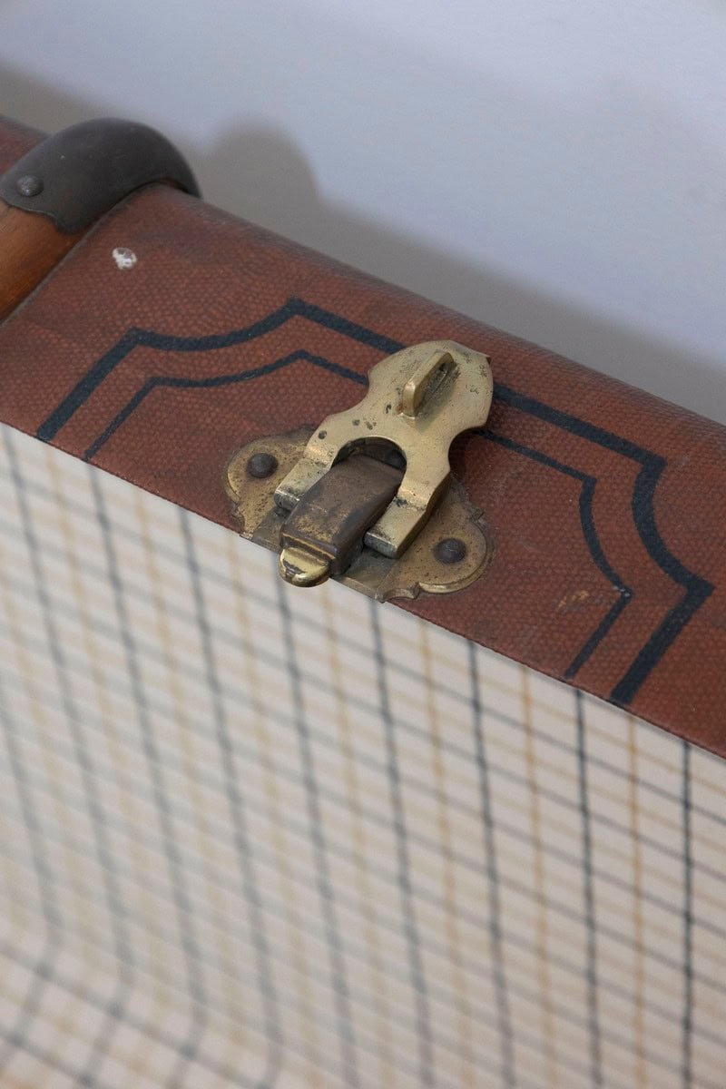 Italian 20th Century Leather, Wood and Brass Travel Trunk with Rustic Character - JAA