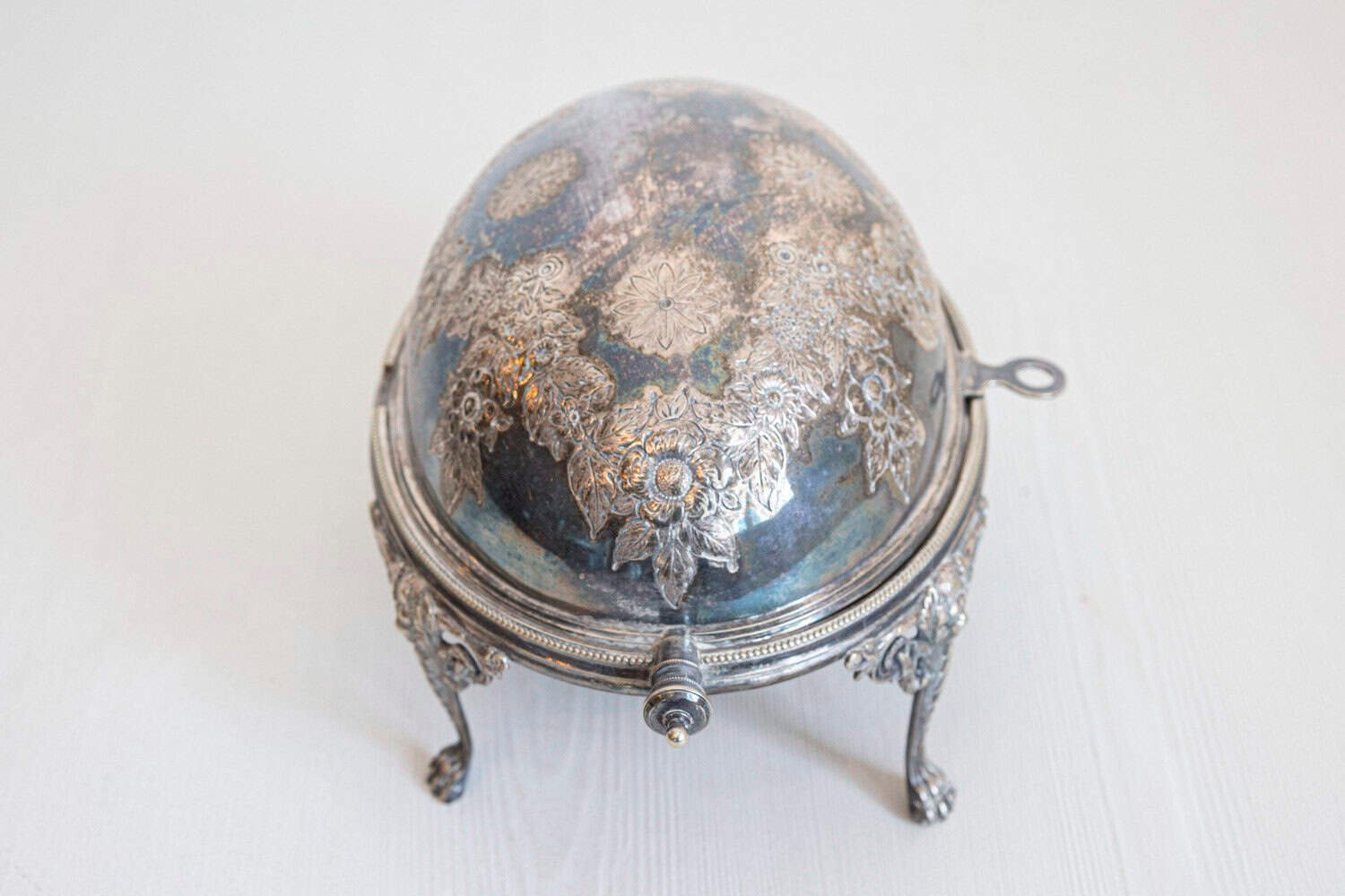 English 19th Century Silver Plated Asparagus Dish Warmer with Cabriole Legs - JAA