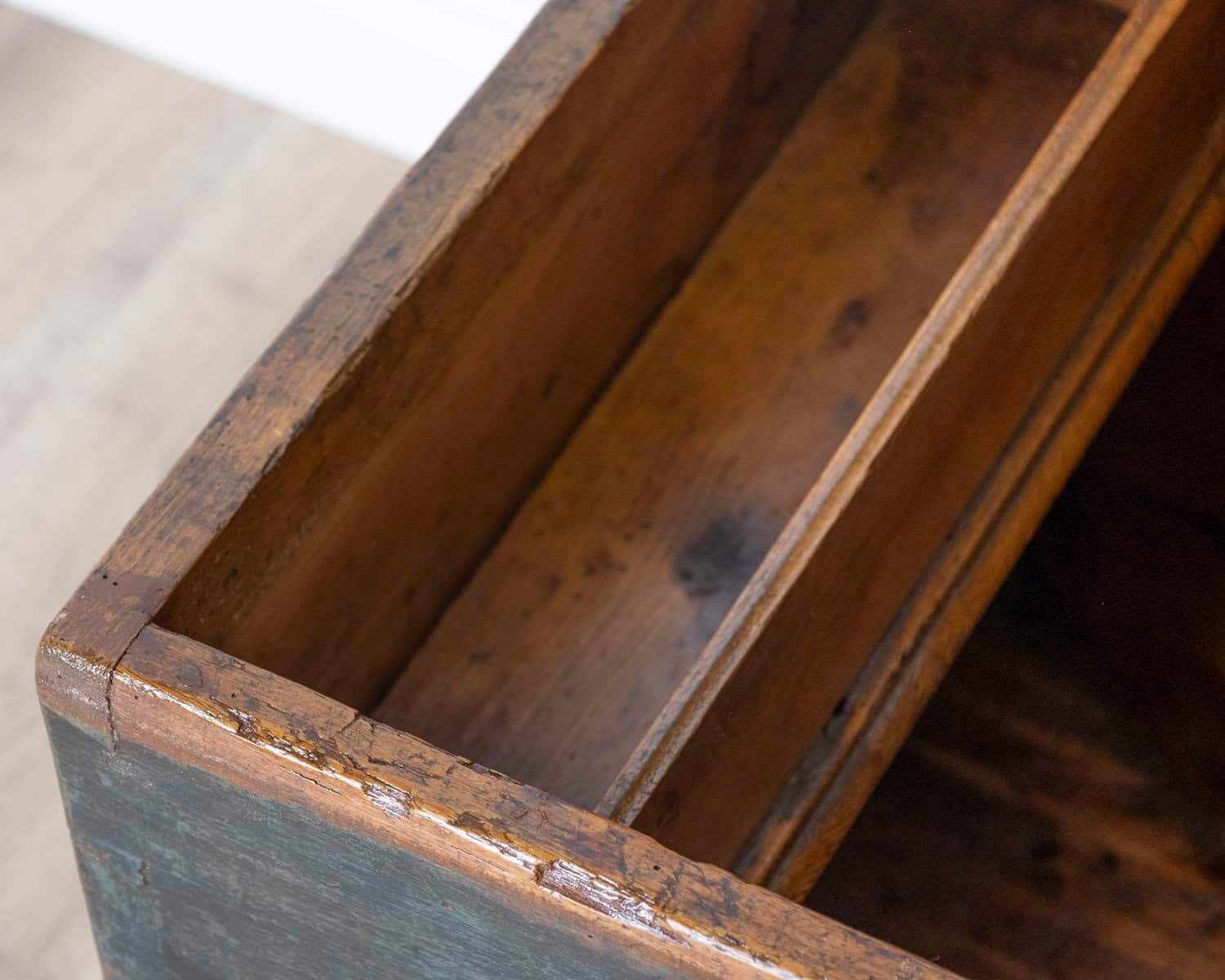 Alpine 19th Century Folk Art Painted Chest with Floral Motifs, Dated 1835 - JAA