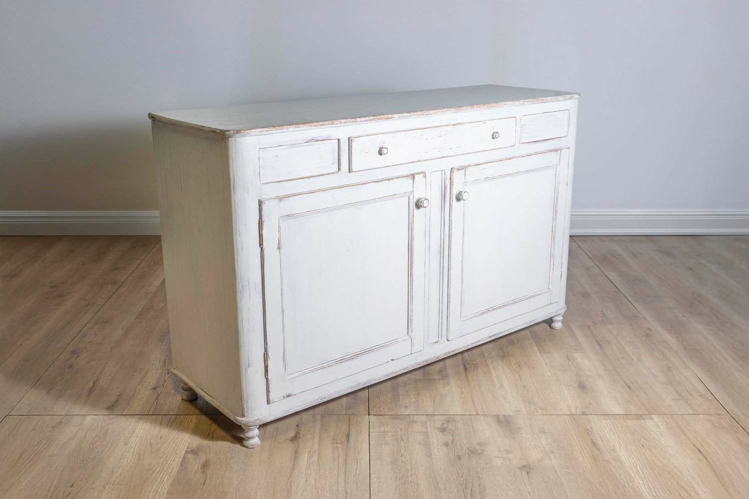 1830s Swedish Grey Painted Sideboard with Single Drawer over Two Doors - JAA