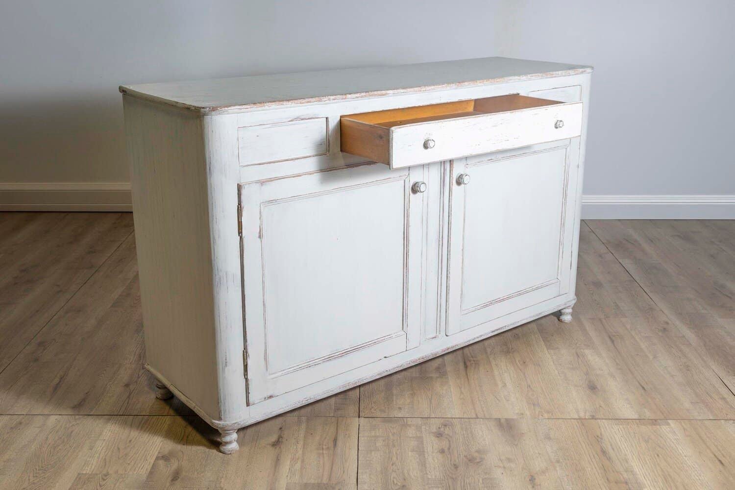 1830s Swedish Grey Painted Sideboard with Single Drawer over Two Doors - JAA