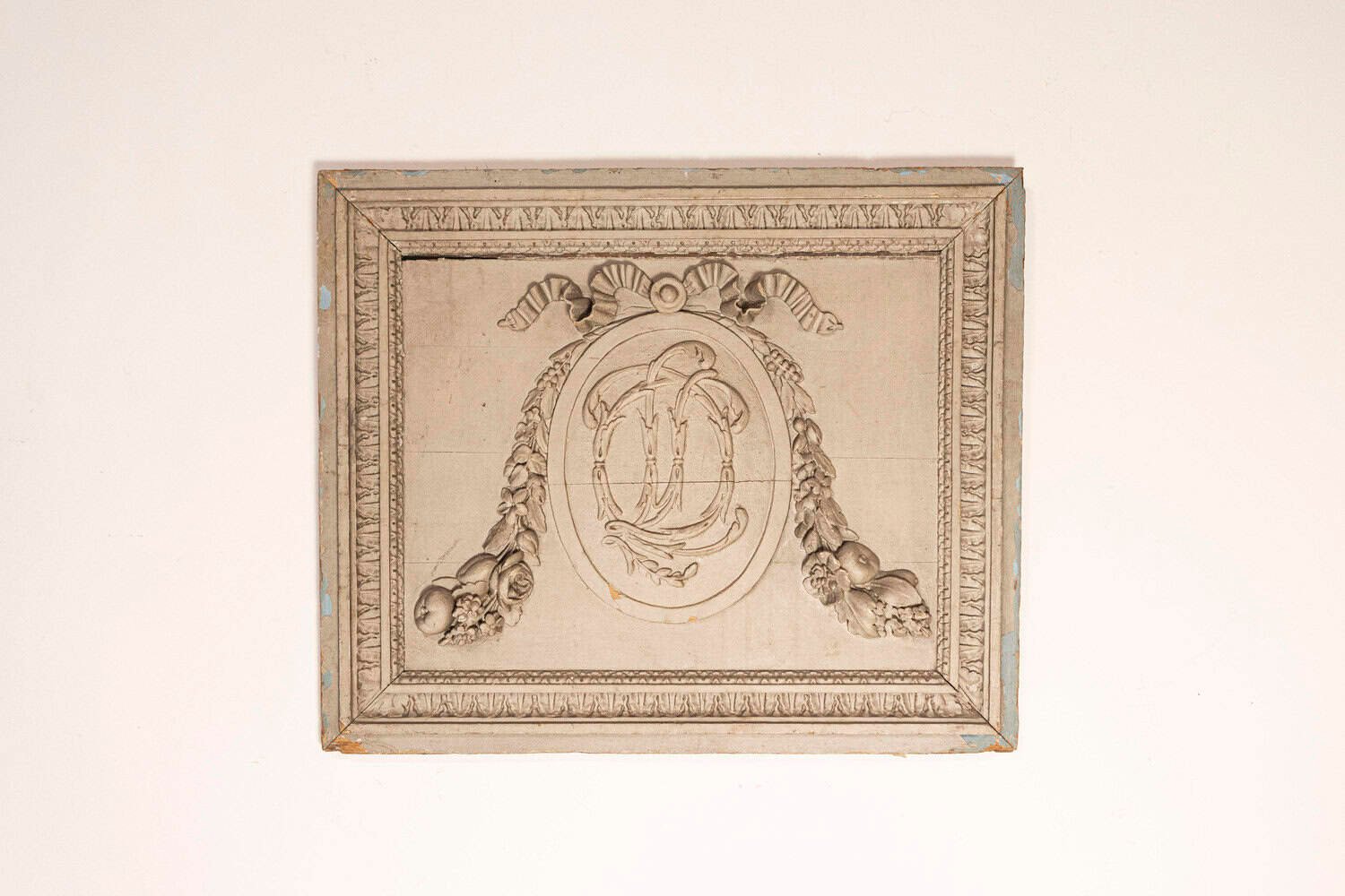 French Louis XVI 18th Century Painted and Hand Carved Wooden Boiserie Panel - JAA