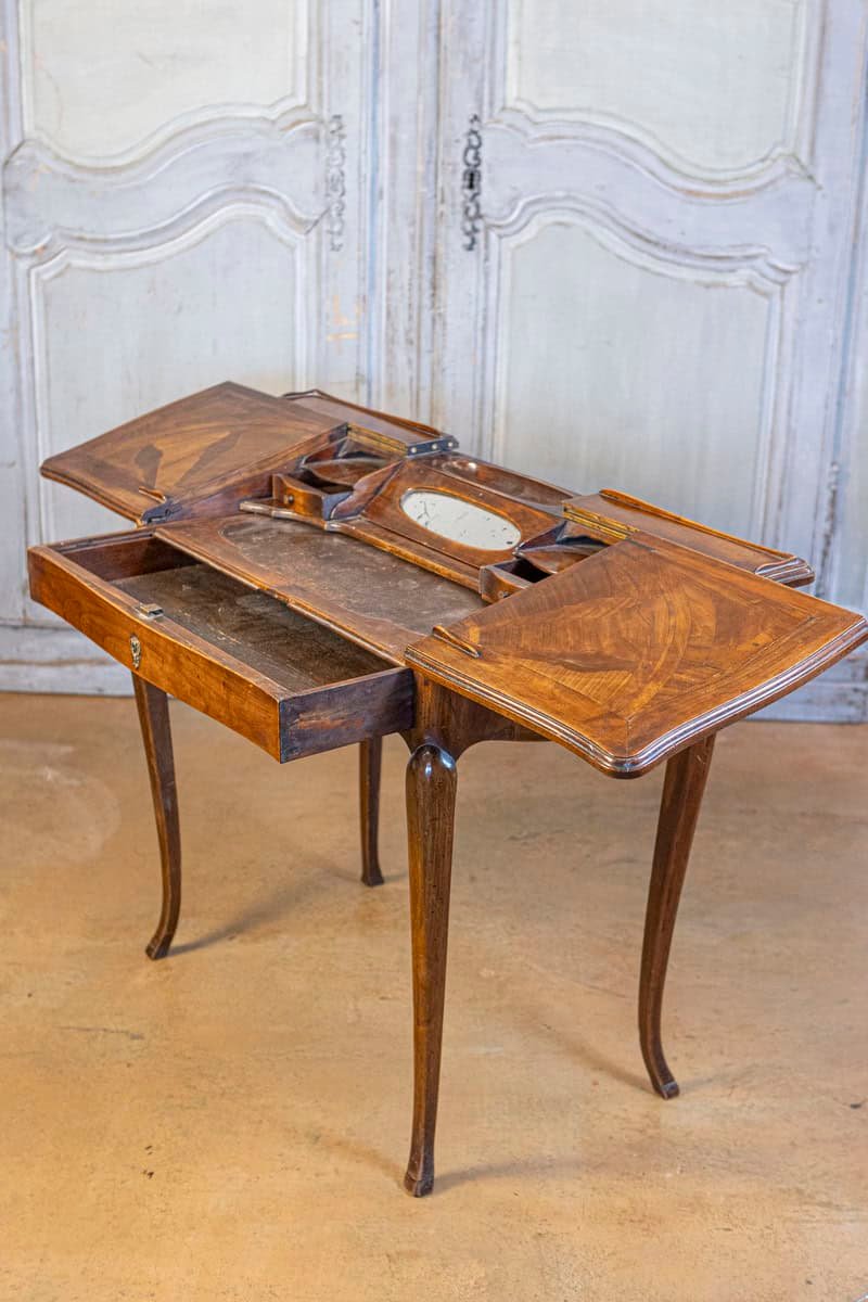 Petite French Louis XV Style Walnut Slant-Front Desk, Stamped, circa 1810 - JAA