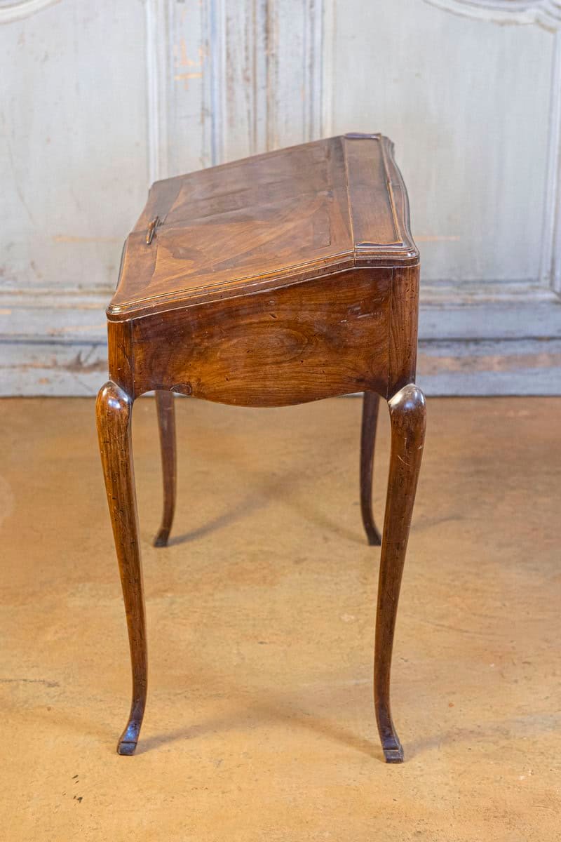 Petite French Louis XV Style Walnut Slant-Front Desk, Stamped, circa 1810 - JAA