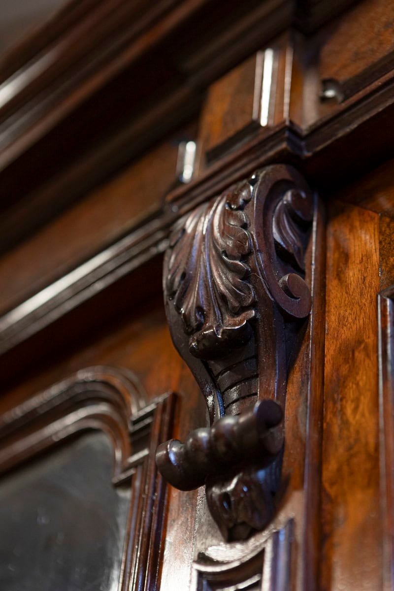 French Louis-Philippe 19th Century Two Part Bookcase with Blown Glass Doors - JAA