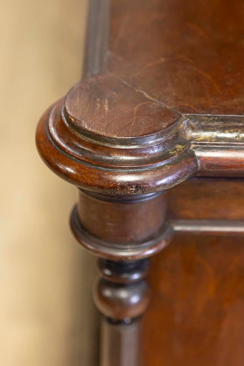 French Louis-Philippe 19th Century Two Part Bookcase with Blown Glass Doors - JAA