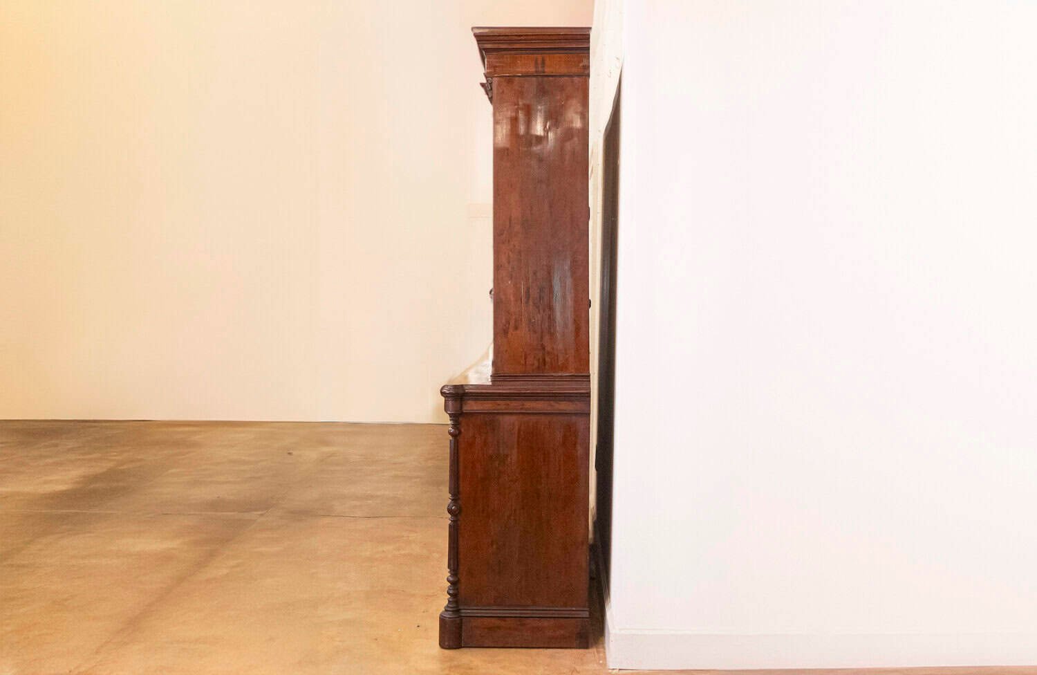 French Louis-Philippe 19th Century Two Part Bookcase with Blown Glass Doors - JAA