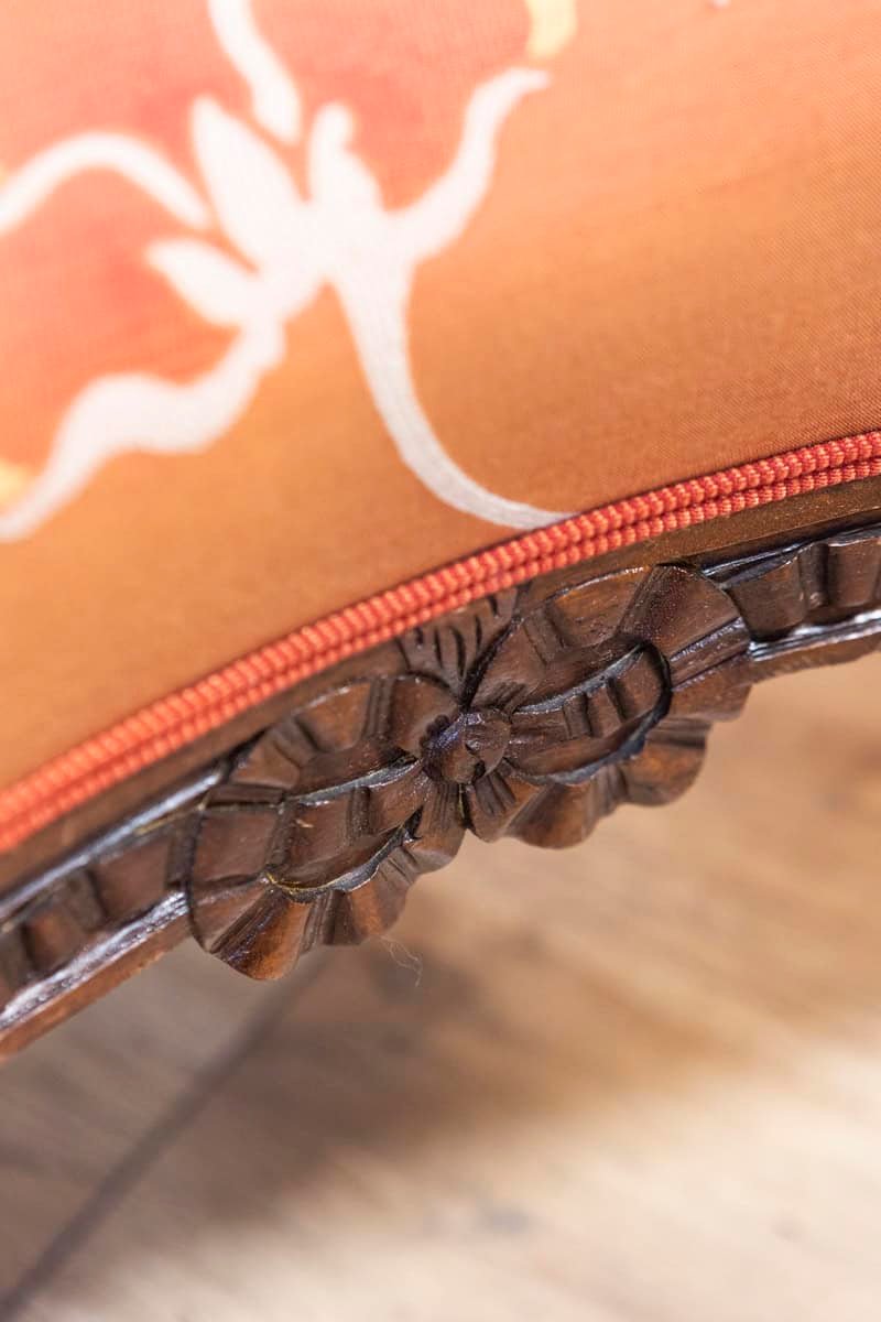 20th Century French Walnut Chair and Ottoman - JAA