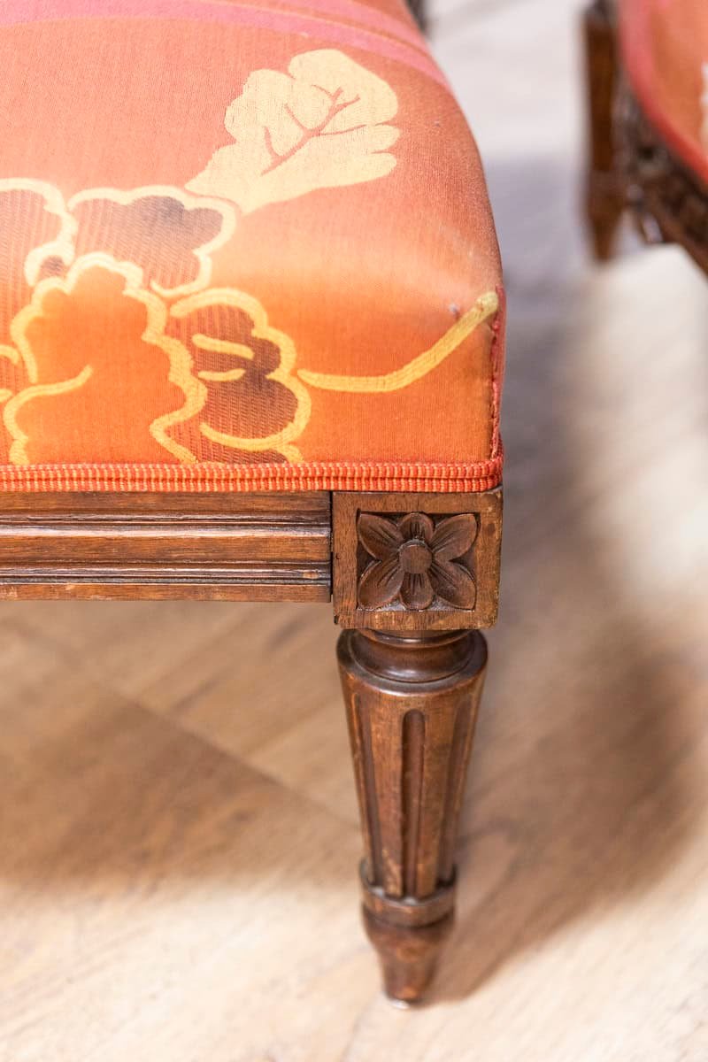 20th Century French Walnut Chair and Ottoman - JAA