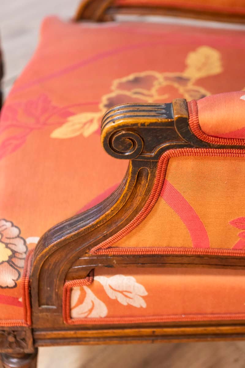 20th Century French Walnut Chair and Ottoman - JAA