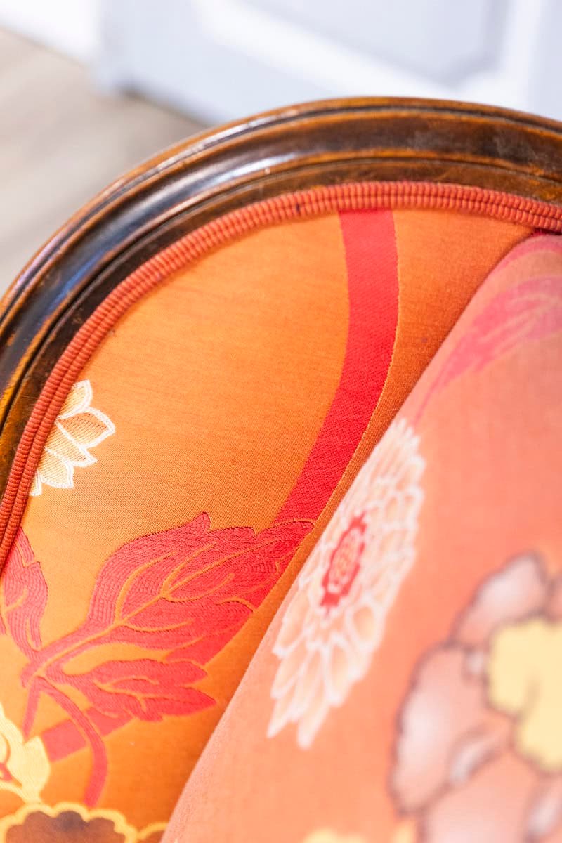 20th Century French Walnut Chair and Ottoman - JAA