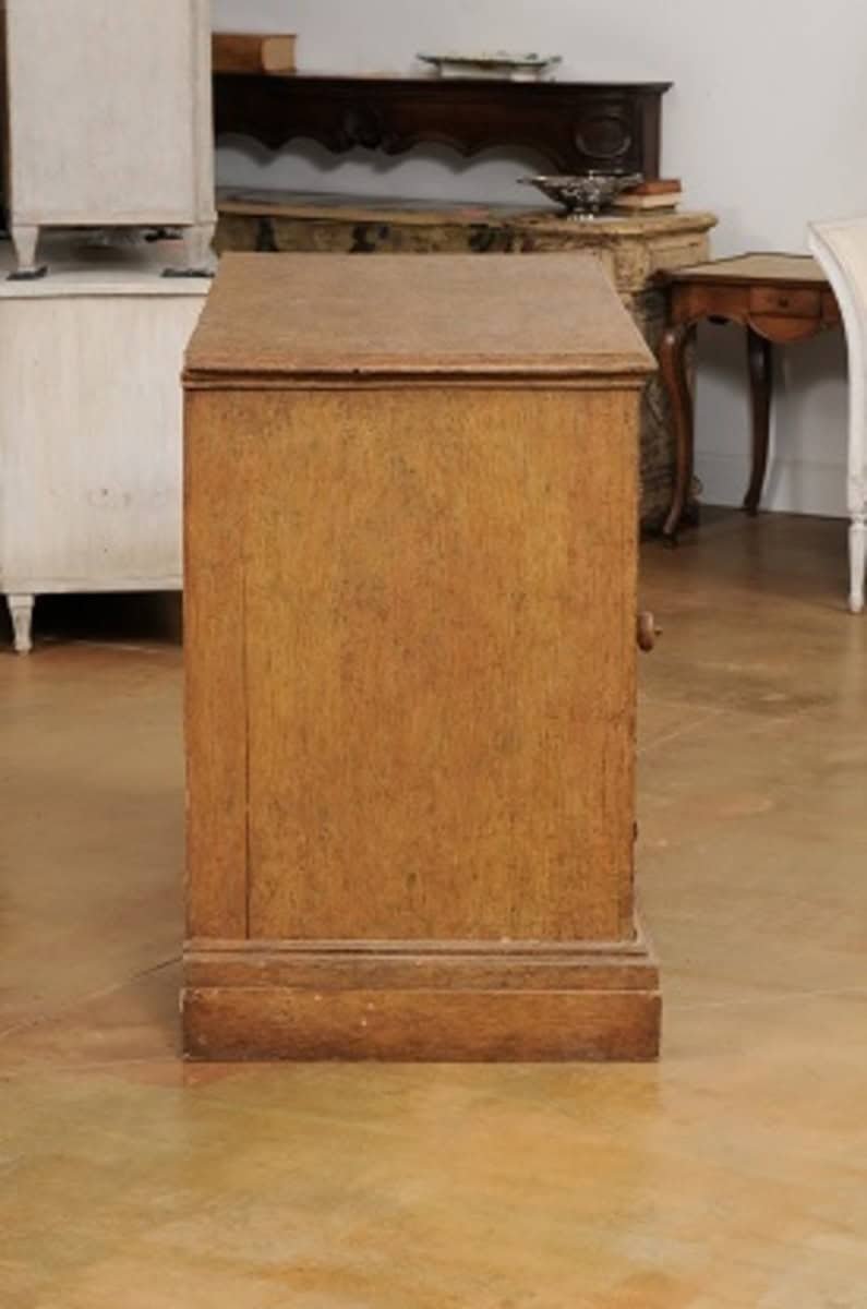 Italian Baroque Early 17th Century Painted Buffet with Carved Diamond Motifs - JAA