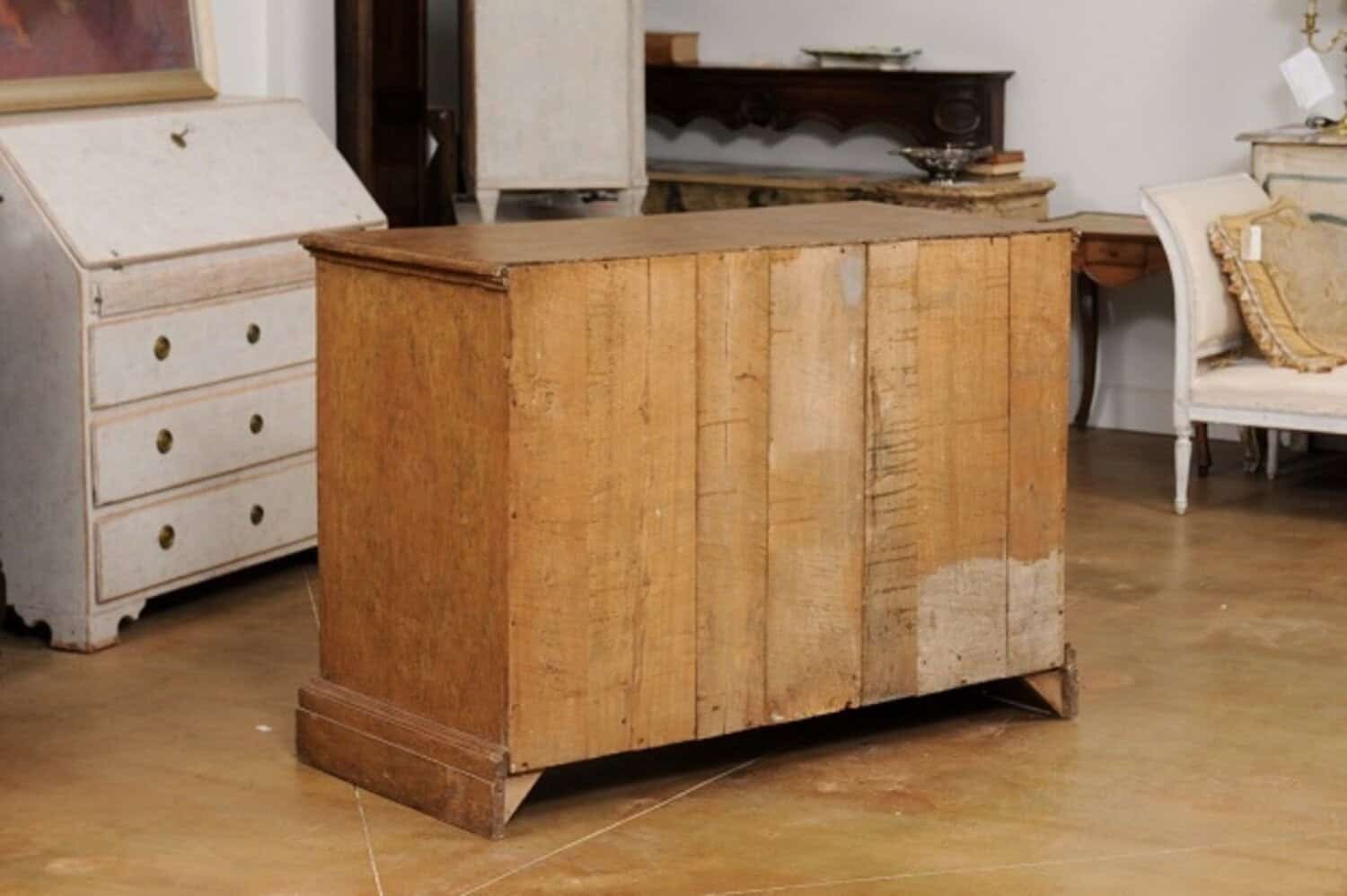 Italian Baroque Early 17th Century Painted Buffet with Carved Diamond Motifs - JAA