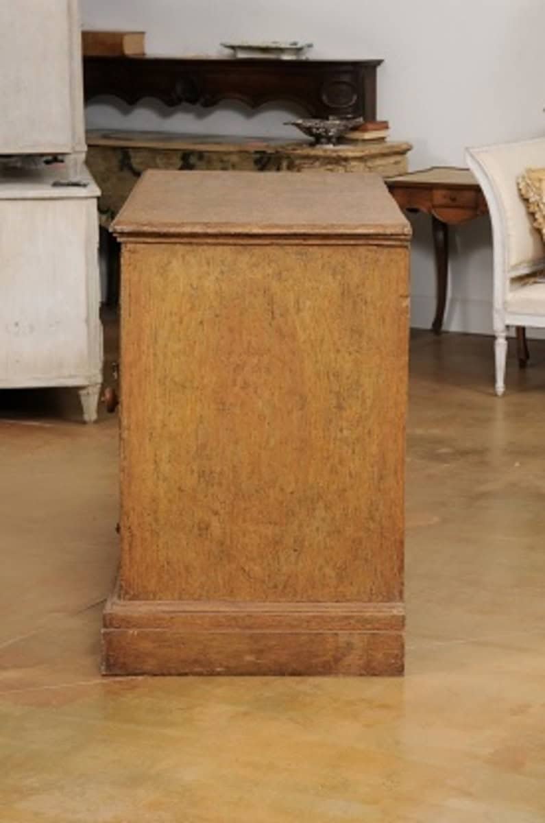 Italian Baroque Early 17th Century Painted Buffet with Carved Diamond Motifs - JAA