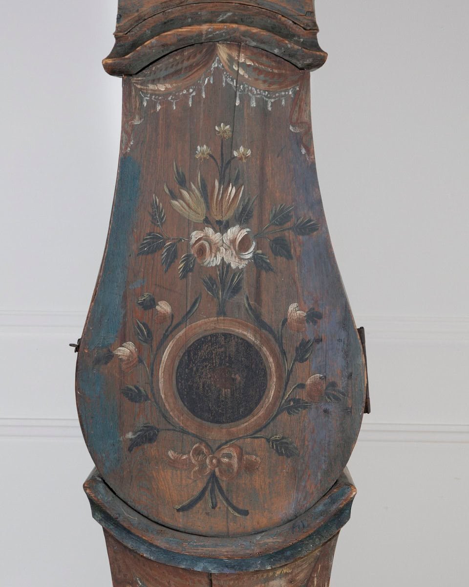 1822 Swedish Folk Art Tall Case Clock with Original Paint - JAA